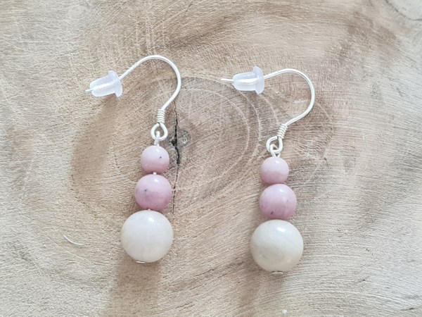 Boucles d'oreilles rhodonite